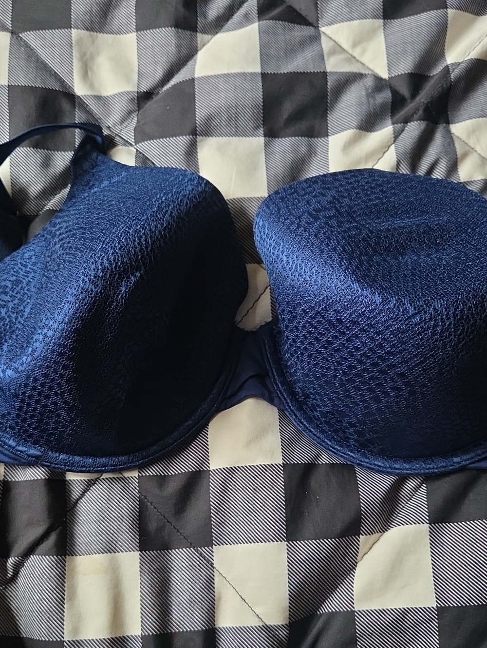 VanityFair Navy Textured Underwire T-Shirt Bra, 36D
